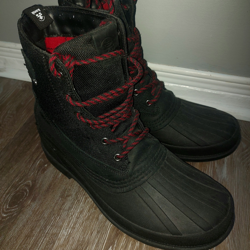 Kamik Black and Red Men's Rain Boots